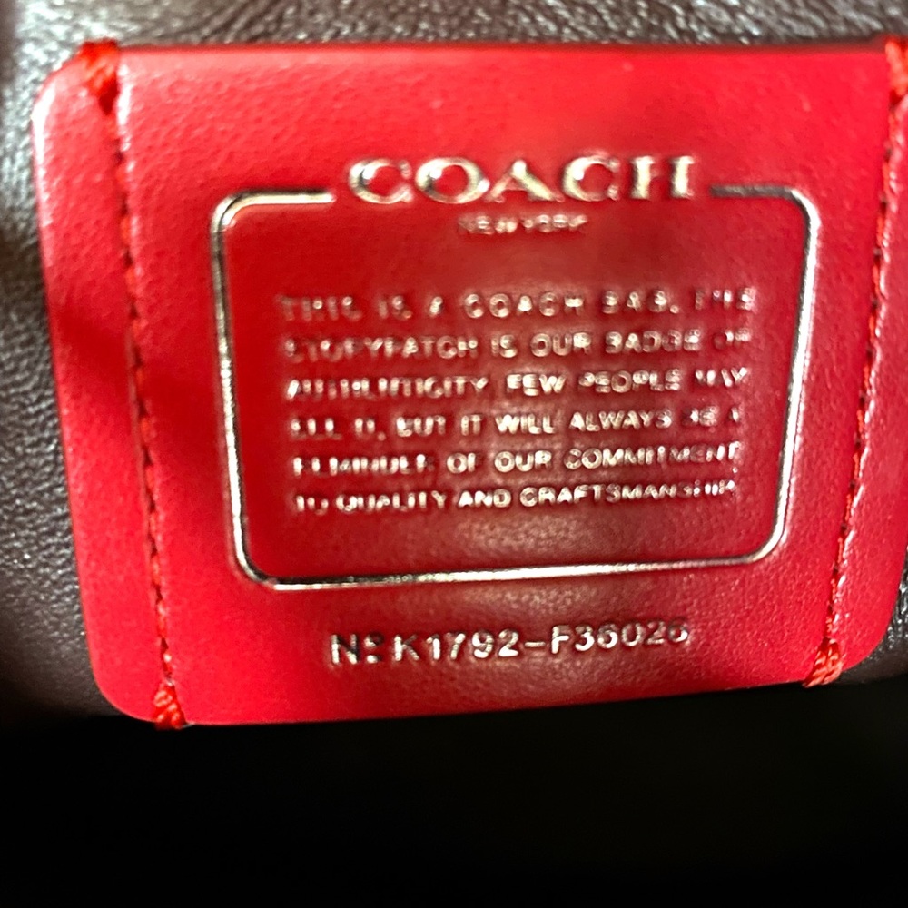 Coach Red Leather Hobo Shoulder Bag with Silver Hardware - Picture 8 of 14
